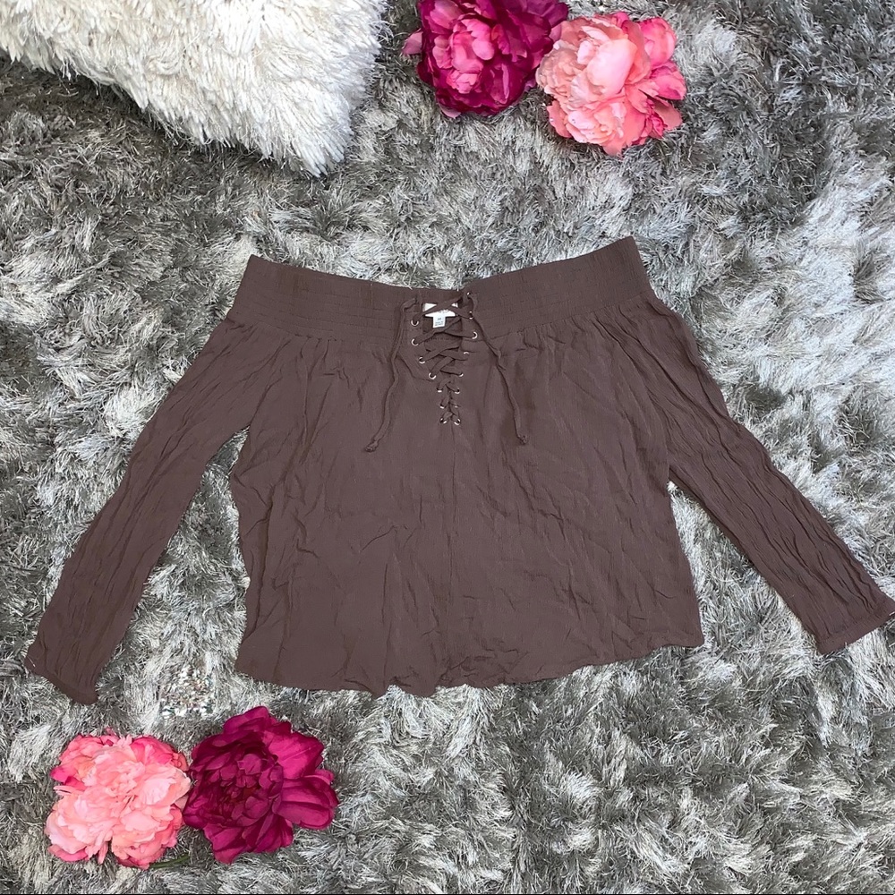 Active USA Gauze Off The Shoulder Top Women size M - Picture 2 of 8